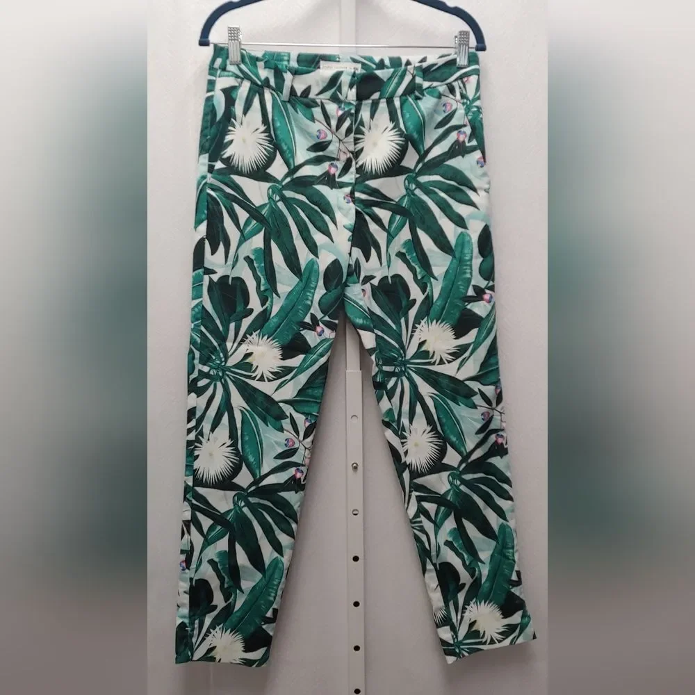 ANNA CLOVER x H&M Tropical Botanical Print Pants Sz 10